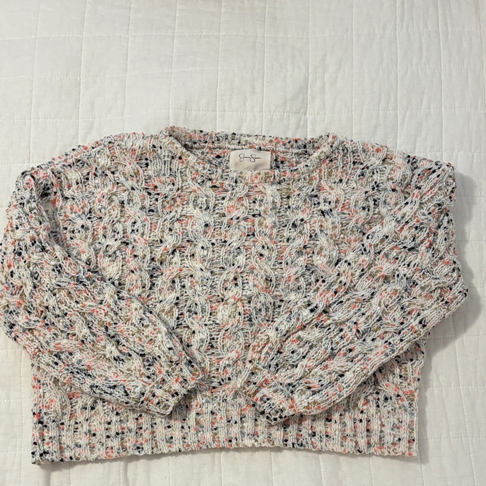 Jessica Simpson Multicolor Cable Knit Sweater